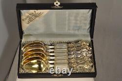 6 Cuilleres A Cafe Ancien Argent Massif Antique Silver Tea Spoons