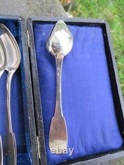 6 anciennes petites cuillère en argent massif 137gr model Cluny XIX
