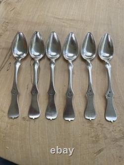 6 anciennes petites cuillères en argent massif ottoman Turquie 198 gr