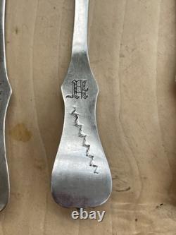 6 anciennes petites cuillères en argent massif ottoman Turquie 198 gr