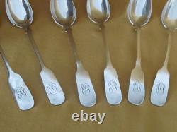 6 cuillères à café anciennes argent massif 925 Goehring Etats-Unis 1890/1920