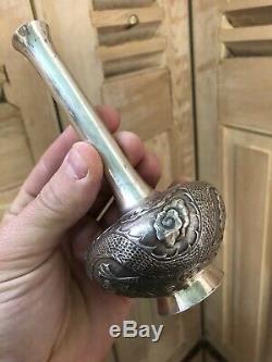 90gr Vase Chinois Argent Massif Solid Silver Ancien Indochine Chine Dragon