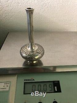 90gr Vase Chinois Argent Massif Solid Silver Ancien Indochine Chine Dragon