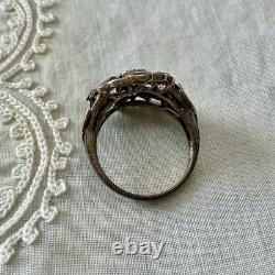 AMÉTHYSTE, OPALE, ARGENT MASSIF, TRES BELLE BAGUE Victorienne ANCIENNE