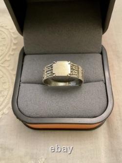 ANCIENNE BAGUE CHEVALIÈRE EN ARGENT MASSIF VÉRITABLE CISELURE/ Poinçons