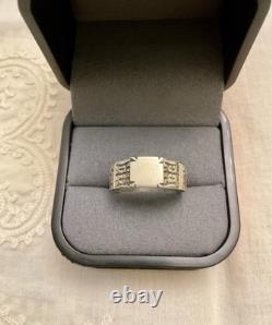 ANCIENNE BAGUE CHEVALIÈRE EN ARGENT MASSIF VÉRITABLE CISELURE/ Poinçons