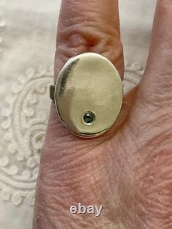 ANCIENNE BAGUE De Petit DOIGT SAPHIR ET ARGENT MASSIF- SUPERBE CHEVALIÈRE