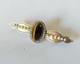 Ancienne Broche Argent Massif Vermeil Perles Fines Oeil De Tigre Xixe Empire