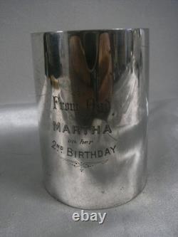 ANCIENNE CHOPE TASSE TIMBALE ARGENT MASSIF POINÇONS ANGLAIS poids 117 gr