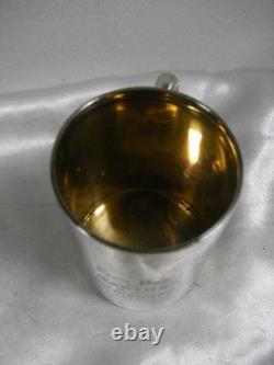 ANCIENNE CHOPE TASSE TIMBALE ARGENT MASSIF POINÇONS ANGLAIS poids 117 gr