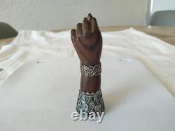 ANCIENNE GRANDE AMULETTE MAIN FIGA ARGENT MASSIF 900 MACASSAR sterling silver