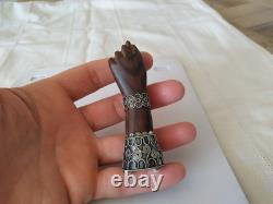 ANCIENNE GRANDE AMULETTE MAIN FIGA ARGENT MASSIF 900 MACASSAR sterling silver