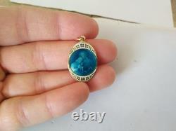 ANCIENNE MÉDAILLE RELIGIEUSE ARGENT MASSIF VERMEIL ÉMAUX pendentif émail