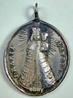 ANCIENNE MÉDAILLE RELIGIEUSE en ARGENT MASSIF ND LORETO SIROLO ITALIE XVIIème