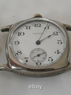 ANCIENNE Montre Omega militaire ww1 argent massif WALTHAM MILITARY WATCH
