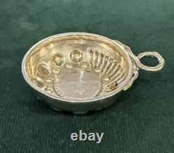 ANCIENNE TASTE VIN ARGENT MASSIF ANSE SERPENT FOND ANCIENNE PIÈCE MONNAIE 19eme