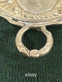 ANCIENNE TASTE VIN ARGENT MASSIF ANSE SERPENT FOND ANCIENNE PIÈCE MONNAIE 19eme