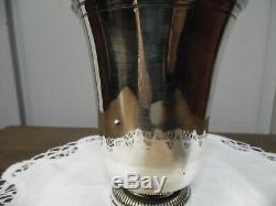ANCIENNE TIMBALE A PIED EN ARGENT MASSIF 131 grammes