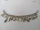 Ancien Bracelet A Breloques Argent Massif 15 Pendentifs Sterling Charms 800
