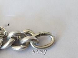 ANCIEN BRACELET A BRELOQUES ARGENT MASSIF 15 PENDENTIFS sterling charms 800