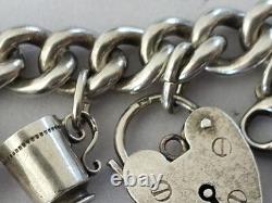 ANCIEN BRACELET A BRELOQUES ARGENT MASSIF 15 PENDENTIFS sterling charms 800