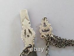 ANCIEN CLAVIER DE CHATELAINE ARLESIENNE XIXe BIJOU REGIONAL ARGENT MASSIF