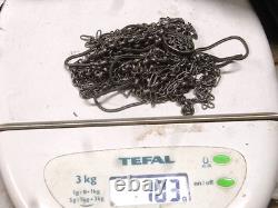 ANCIEN COLLIER 5 RANGS CHAINE METAL ARGENTE ARGENT 103 gr JEWEL SILVER