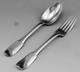 Ancien Couvert Cuillere Et Fourchette En Argent Massif 18eme Poincons Poids 133g
