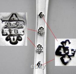 ANCIEN COUVERT CUILLERE ET FOURCHETTE EN ARGENT MASSIF 18EME POINCONS poids 133G