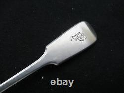 ANCIEN CUILLERE CUILLER PELLE à SEL ARGENT MASSIF 205 mm 59 G SOLID SIVER SPOON