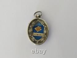 ANCIEN PENDENTIF RELIQUAIRE ARGENT MASSIF SAINTE GERMAINE XIXe GERMANA V