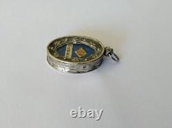 ANCIEN PENDENTIF RELIQUAIRE ARGENT MASSIF SAINTE GERMAINE XIXe GERMANA V
