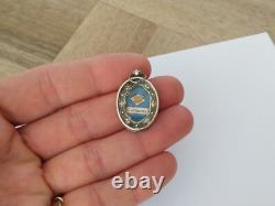 ANCIEN PENDENTIF RELIQUAIRE ARGENT MASSIF SAINTE GERMAINE XIXe GERMANA V