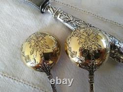ANCIEN SERVICE ARGENT MASSIF EDOUARD ERNIE XIXe LOUIS XVI cuillères couteau