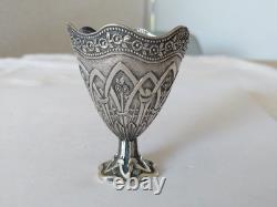 ANCIEN ZARF EMPIRE OTTOMAN ARGENT MASSIF Turc porte-verre a café sterling silver