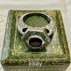 Améthyste, Opale, ARGENT MASSIF, Sublime ANCIENNE BAGUE, Ciselures