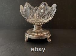 Ancien Baguier en Cristal taillé et Argent massif / Poinçon Vieillard / XIXème