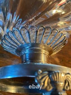 Ancien Baguier en Cristal taillé et Argent massif / Poinçon Vieillard / XIXème