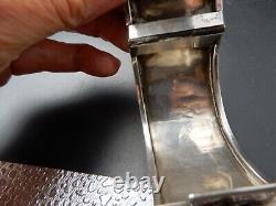 Ancien Bracelet 19e Angleterre Victorien argent décor d'oiseaux poignée 17 cm