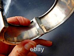 Ancien Bracelet 19e Angleterre Victorien argent décor d'oiseaux poignée 17 cm