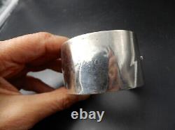 Ancien Bracelet 19e Angleterre Victorien argent décor d'oiseaux poignée 17 cm