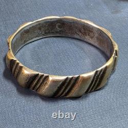 Ancien Bracelet Berbère Aït Atta Maroc Argent Massif Poinçon Bélier 82g