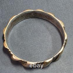 Ancien Bracelet Berbère Aït Atta Maroc Argent Massif Poinçon Bélier 82g