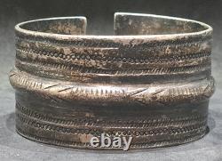 Ancien Bracelet Berbère Argent Massif 160gr Siwa Égypte Libye Poinçons Vers 1900