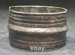 Ancien Bracelet Berbère Argent Massif 160gr Siwa Égypte Libye Poinçons Vers 1900