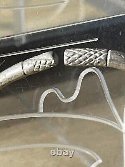 Ancien Bracelet Enfant Romain, Argent, II-III Siècle ap JC, 2 Têtes Zoomorphes