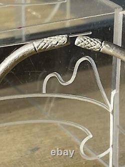 Ancien Bracelet Enfant Romain, Argent, II-III Siècle ap JC, 2 Têtes Zoomorphes