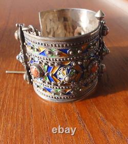 Ancien Bracelet Ethnique Argent Massif 216 Grs. Vintage Ethnic Silver Bangle