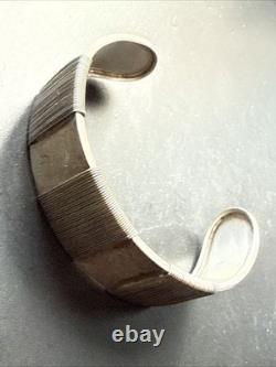 Ancien Bracelet Gourmette Argent Massif Silver Maille Jonc art nouveau ethnique