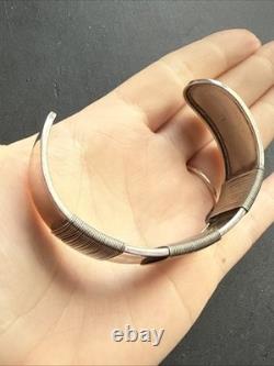 Ancien Bracelet Gourmette Argent Massif Silver Maille Jonc art nouveau ethnique